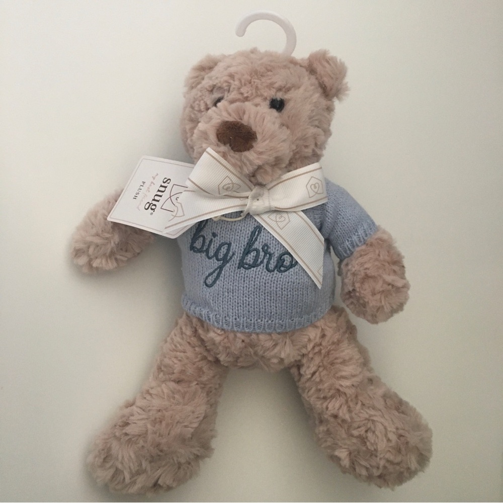 NEW “BIG BRO” Snug Plush Teddy Bear wearing Sweater Soft Baby Toy Gift for Boy